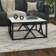 thumbnail image 7 of Evelyn&Zoe Jedrek 35'' Wide Square Coffee Table with Faux Marble Top, Blackened Bronze, 7 of 7
