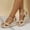 Beige, variant on Njoeus Womens Wedges Sandals Heels Open Toe Platform Buckle Ankle Strap Summer Dress Shoes