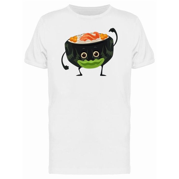 Happy Sushi Roll Cartoon Tee Men's -Image by Shutterstock