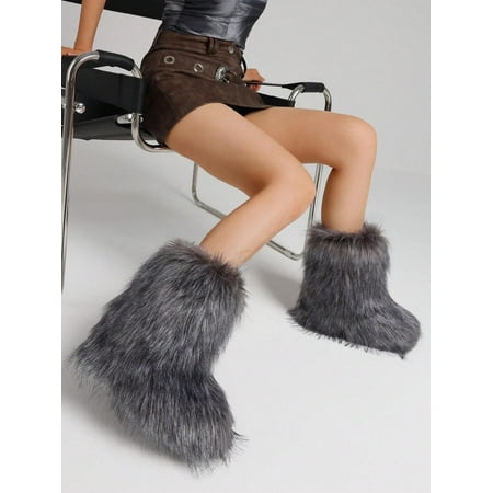 Women s Fashion Boots Winter Snow Boots Faux Fur Lining Flat Outdoor Shoes Warm Comfortable