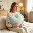thumbnail image 6 of Heart-Shaped Gingham Throw Pillow, for Bed, Sofa, Office and Trips, 6 of 9