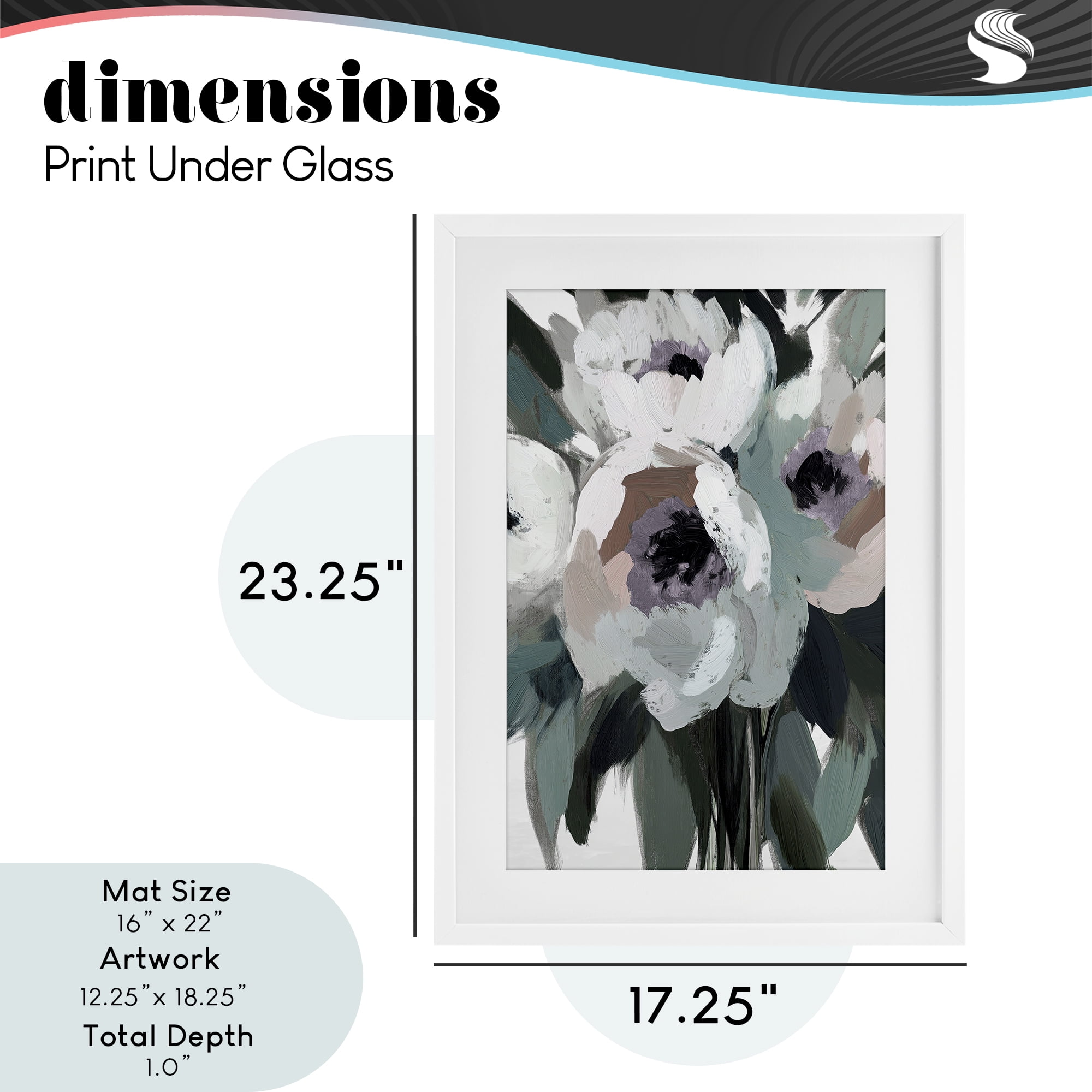 The Absence of Sorrow White Framed Print Under Glass, design by Annabelle Hall
