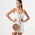 thumbnail image 3 of Bolso de ratán redondo para mujer - Bolso de ratán hecho a mano - Bolso bandolera de playa redondo de ratán, 3 of 5
