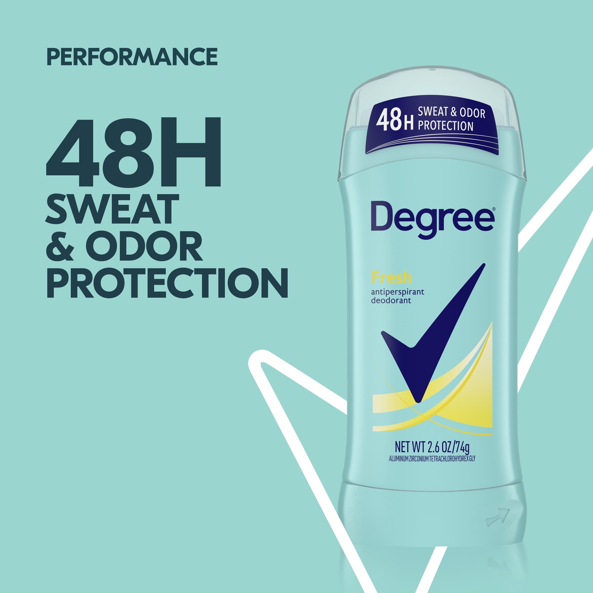 Degree Long Lasting Antiperspirant Deodorant Stick Twin Pack, Fresh, 2.6 oz