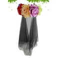 thumbnail image 3 of Halloween Rose Decor Veil Makeup Veil for Festival Carnival Party (Colorful Pattern), 3 of 9