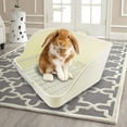 thumbnail image 3 of Caja de arena para conejos - Inodoro para mascotas Jaula de arena para esquinas Caja para orinal Caja rectangular de plástico para animales pequeños - Blanco SM SunniMix Inodoro con bandeja de arena, 3 of 8