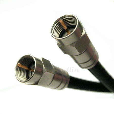 50ft QUAD SHIELD SOLID COPPER 3GHZ RG-6 Coaxial Cable 75 Ohm (DIRECTV Satellite TV or Broadband Internet) ANTI CORROSION BRASS CONNECTOR RG6 Fittings Assembled in USA by PHAT SATELLITE (The Best Satellite Internet)