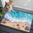 thumbnail image 3 of 2x3 Ft Entryway Area Rug, Ocean Beach Kitchen Rug Runner Washable Floor Mat, Coastal Nautical Starfish Shells Sea Waves Non Slip Indoor Door Mat Throw Carpet for Bathroom Living Room Bedroom, 3 of 8