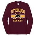 thumbnail image 2 of Wild Bobby City of Pittsburgh Hockey Fantasy Fan Sports Men's Long Sleeve Shirt, Maroon, Large, 2 of 5
