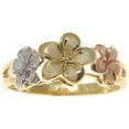 thumbnail image 3 of Solid 14k tricolor gold 6.5mm-8mm-6.5mm Hawaiian plumeria flower ring size 12, 3 of 5