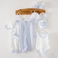 thumbnail image 2 of Caqnni Baby Girl Boy Clothes Set +Bib+Sock Set Tops+Hat+Pants Girl Boy Baby 8Pcs Outfits Boy Shoes+Romper Girl Boy to 0-3 Months Gifts Set, 2 of 5