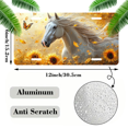 thumbnail image 2 of 1 Pcs 2D Flat License Plate Covers & Frames, White Horse in Autumn Scene For Decorative Front, Waterproof For Decoration Aluminum License Plate Covers & Frames Cover For Men Women, 12" X 6", 2 of 7