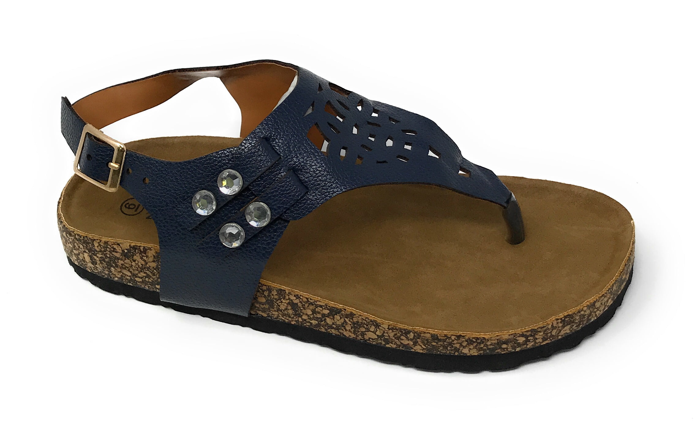 Victoria K Women's Laser Cut Out Cork Sandals
