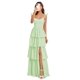 thumbnail image 1 of Vestido de fiesta Dessiny, de gasa, con tirantes finos escalonados, de color verde menta, 1 of 7