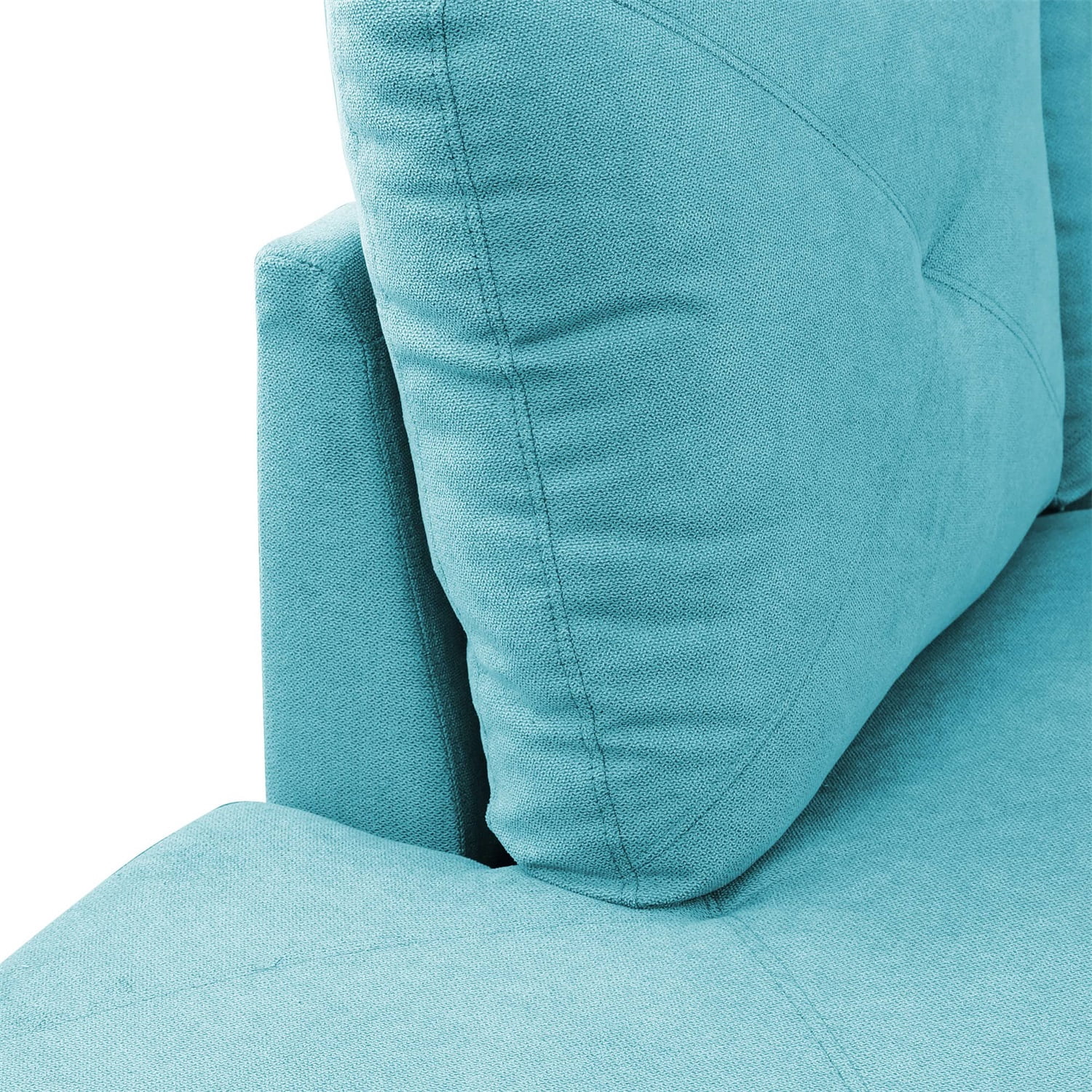 Hommoo Modern Linen 2-Piece Living Room Sofa Set Sectional Couches and Sofas, L-Shaped Sectional Couch Sofa, Light Blue(No Ottoman)