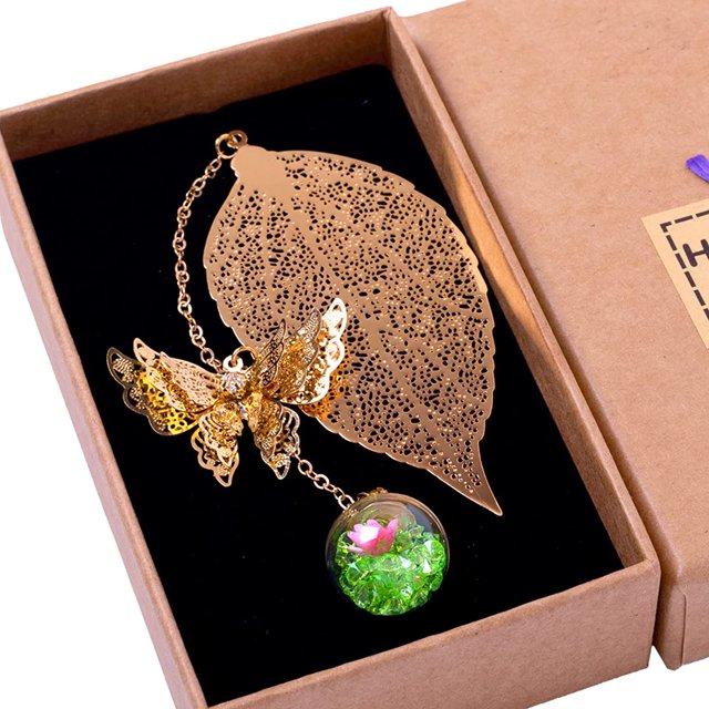 Marcapáginas de hoja de metal, regalo de cumpleaños, profesores, mujeres y día de la madre, marcapáginas de mariposa para amantes de los libros, bibliotecarias Sincero Hogar