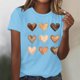thumbnail image 1 of TaTaai Ladies' Valentine Heart Print Round Neck Short Sleeve Shirt, Valentine's Day Gift, Casual Festival Fashion Top Gift, 1 of 4