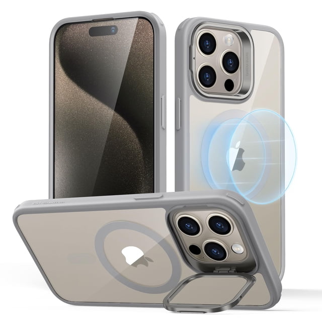 Funda de teléfono ESR para iPhone 15 Pro Max con MagSafe Clear Grey