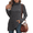 Gray, variant on Womens Tunic Tops Turtleneck Long Sleeve Shirts Oversized Fall Sweaters Side Split High Low Hemline
