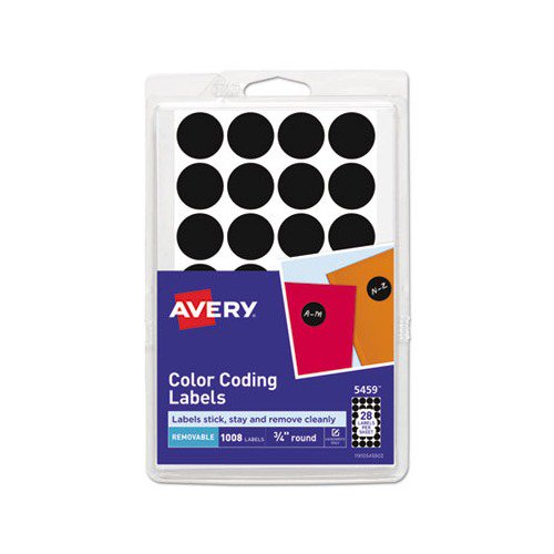 Handwrite Only Self-Adhesive Removable Round Color-Coding Labels 0.75