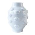 thumbnail image 2 of Florero de cerámica, jarrón decorativo con forma de labio para estantería, sala de estar o cualquier espacio del hogar. blanco, 2 of 9