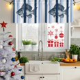 thumbnail image 5 of Ocean Fish Curtain Valances for Windows, Kitchen Valance Window Treatments Panel 2 Pack, Watercolor Navy Blue Aqua Stripe Modern Rod Pocket Short Curtains for Bathroom Bedroom 42 x 12 Inch, 5 of 8