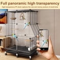 thumbnail image 5 of Qiyester Parrot Cages Portable Birdcage Pet Nest House w/Wheels Swing Ladder Feeders Slide-Out Tray for Small Mid-Sized Birds (Black), 5 of 10