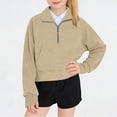 thumbnail image 2 of Dnhxils Girls Lightweight Pullover Zip Up Sweatshirt with Pockets for Kids Tween Girls Trendy Fall Clothes, 2 of 8