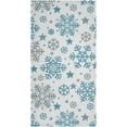 thumbnail image 3 of JOOCAR Christmas Kitchen Towels, White Blue Snowflake Stars Sparkling Christmas Towels, Suitable for Home Kitchen Holiday Decoration Housewarming Gift Towel Set of 2, 3 of 5