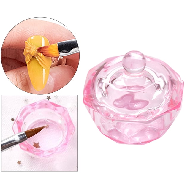 Cuenco Tapa, Portavasos de Monómero Herramientas de atención de Manicura para Profesionales de Líquidos Y Polvos Acrílicos de Uñas - Octágono Macarena Plato Dappen Nail Art