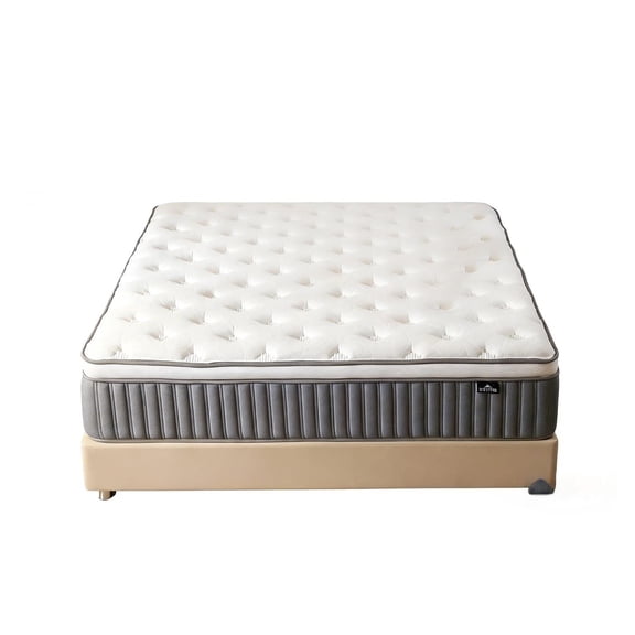 Hnjugfe 14" Queen Mattress, Hybrid Memory Foam and Pocket Spring Mattress in a Box, Medium Firm Support with Motion Isolation, Pressure Relief for Back Pain