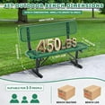thumbnail image 2 of Esheno Outdoor Garden Bench Cast Iron Frame Expanded Metal W Backrest for Lawn Patio 48in Green, 2 of 8