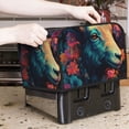 thumbnail image 6 of KLL Colorful Flower Goat Print 4 Slice Toaster Dust Covers Kitchen Small Appliance Cover with 2 Pockets,Can hold Jam Spreader Knife & Toaster Tongs (12.4 x 10.6 x 8.2), 6 of 6