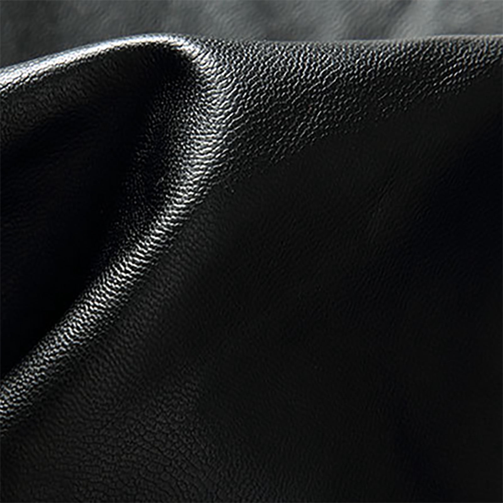 LWITHSZG Faux Leather Jacket Men Motorcycle Trendy Winter Coats Long Sleeve Going Out Tops Thickened Warm Fleece Lined Casual Outerwear with Pockets
