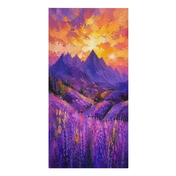 RKSupls Lavender Valley Sunset.png Microfiber Beach Towel Absorbent Compact Towels for Swimming Pool Beach Travel Things for Vacation Essentials Adult Gift,61.4×30.3Inch