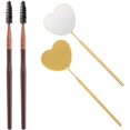 thumbnail image 1 of POCMKO Large Heart Lash Mirror, 5.6cm x 5.3cm, Stainless Steel, Gold, Frameless, Handheld, Romantic Style, Lash Extension Mirror, 1 of 6