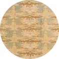 thumbnail image 1 of Ahgly Company Indoor Round Abstract Yellow Abstract Area Rugs, 4' Round, 1 of 6