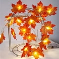thumbnail image 3 of Luces de cadena Luz de hoja de arce Centelleo Decoraciones de iluminación colgantes para jardín interior al aire libre Halloween Acción de gracias Fiesta de Navidad Decoración Degradado Col, 3 of 5