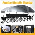 thumbnail image 2 of 6 Seat Portable Folding Team Bench with Canopy, Outdoor Sports Sun Shade Bench with Cooler & Cup Holders for Soccer, Football, Basketball & Camp Events (Black), 2 of 7