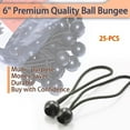 thumbnail image 2 of 6 inch 25 Piece Heavy Duty 5mm Ball Bungee Canopy Cord By Wellmax, Black Color, 2 of 6