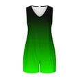 thumbnail image 4 of Women's Summer Tank Top Romper Loose V Neck Zipper Back Short Jumpsuit with Pocket Casual Wide Leg Athletic Outfits, Green, S, 4 of 4