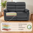 thumbnail image 2 of MCombo Zero Wall Hugger Power Recliner Loveseat for Living Room, RVs, Small Spaces, Fabric, Dark Grey, 2 of 10