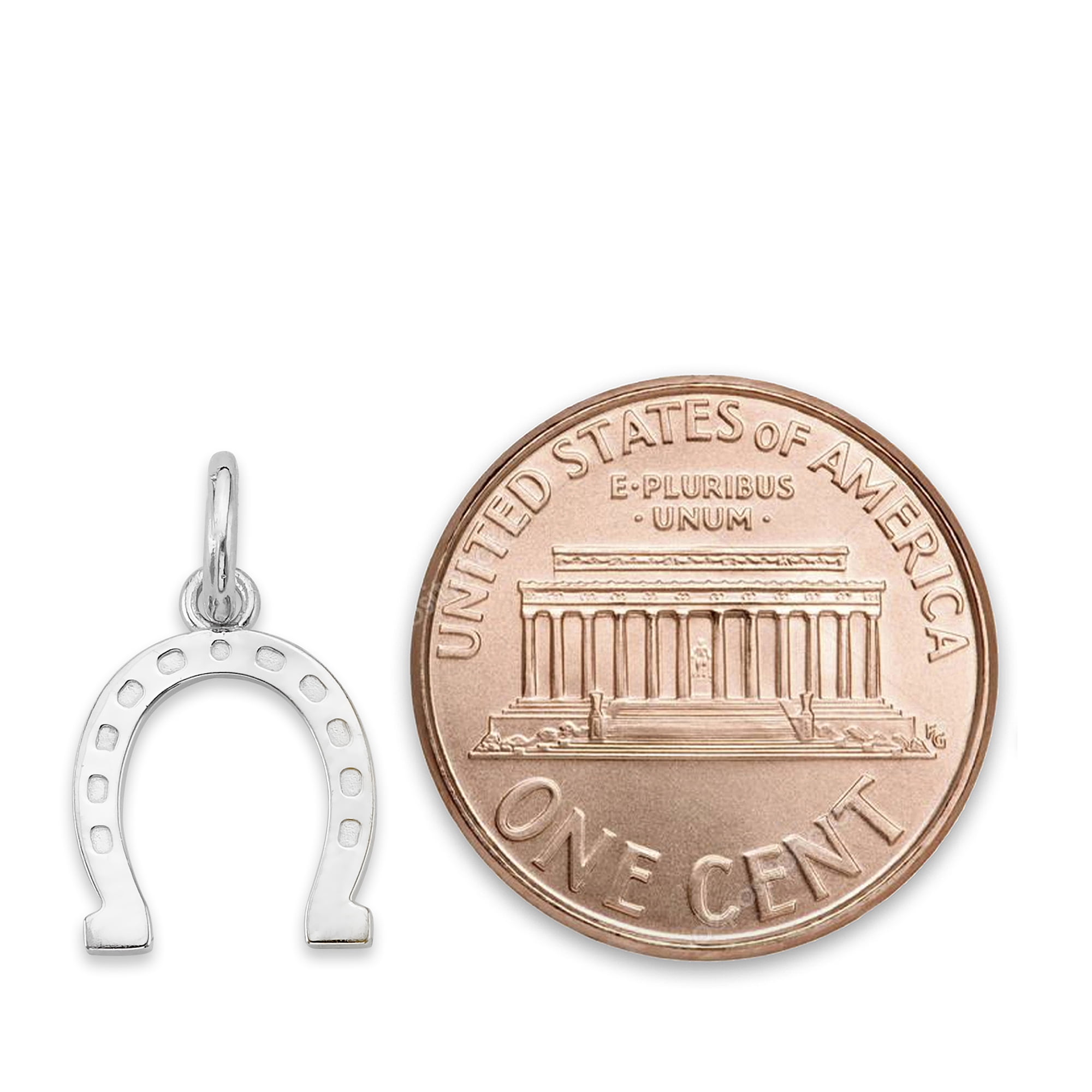 925 Sterling Silver Horseshoe Charm - Animal Themed Good Luck Jewelry Gifts