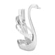 thumbnail image 2 of Soporte para cuchara y tenedor en forma de cisne de acero inoxidable con 3 cucharas y 3 tenedores (estampado plateado), 2 of 14