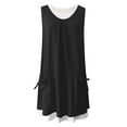 thumbnail image 4 of Ichaunyi Summer Dresses Clearance Women's Summer Fashion Casual Round Neck Solid Sleeveless Splicing Dress, 4 of 6