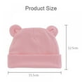 thumbnail image 3 of Alvage Cotton Baby Hat Bear Ear Baby Beanie Hats Newborn Boys Girls Hospital Hat Set 0-12Months, 3 of 9