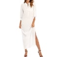 thumbnail image 1 of Mujeres Retro Long Maxi Vestido Elegante Sexy Señoras Larga Manga Collar Larga Línea Split Solid MABOTO Vestido Maxi, 1 of 7