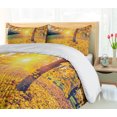 thumbnail image 5 of Ambesonne Autumn Duvet Cover Sets, Evening Natural Park, 2-Queen, Yellow Green, 5 of 7