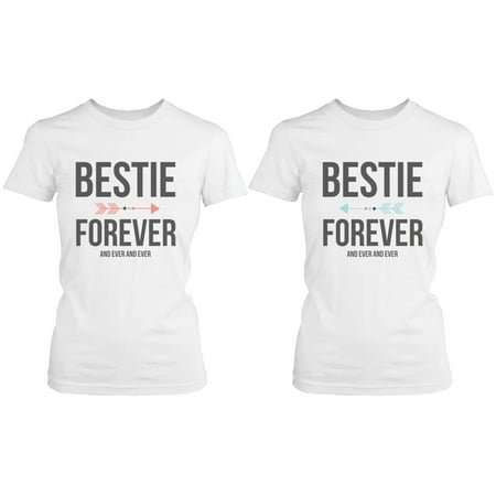 Best Friend Shirts - Bestie Forever and Ever Matching White