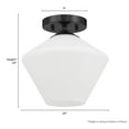 thumbnail image 6 of Hunter - Celestial Valley 1-light Matte Black, Small Flush Mount Light, Dimmable, Modern Style, Candle Shaped, for Bedrooms, Dining, Living Rooms - 48106, 6 of 7